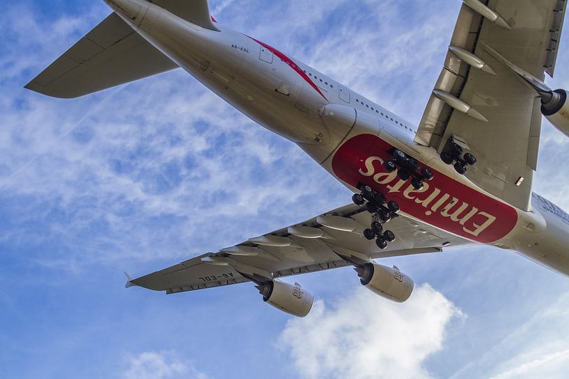 Airbus A380 landing at schiphol by byFeelingz