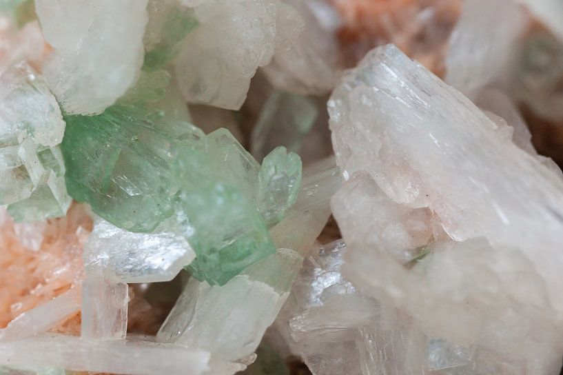 Green apophyllite with Stilbite by Stefanie de Boer