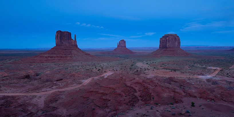 Blaue Stunde im Monument Valley von Monique Pouwels