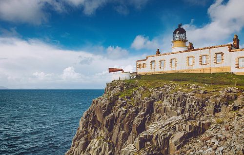 Neist Point in Groot-Brittannië. Panorama Cliffs in Schotland. Isle of Skye Idylle en rust
