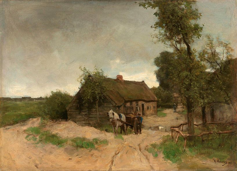 Cottage on the dirt road, Anton Mauve by Masterful Masters