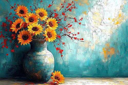 Golden Sunburst Vase