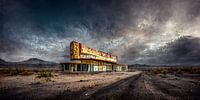 Verlaten casino uit de jaren vijftig langs Route 66
