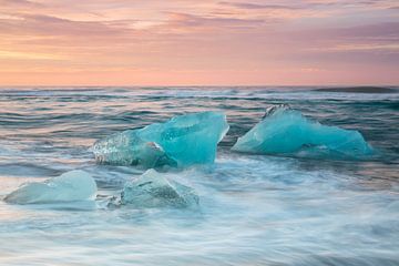 Glacier ice at dawn