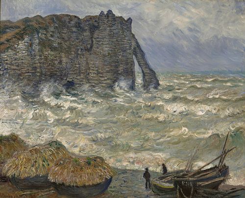 Ruwe zee bij Etretat, Claude Monet
