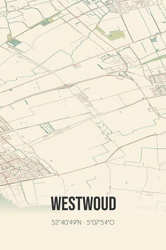 Alte Karte von Westwoud (Nordholland)