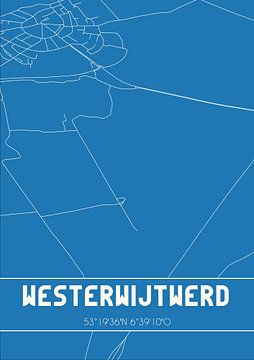 Blauwdruk | Landkaart | Westerwijtwerd (Groningen) van Rezona