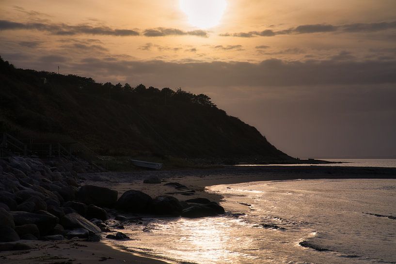 On Blåvand beach at sunset by the sea by Martin Köbsch