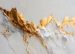 Elegante Abstrakte Minimalistische Wabi-Sabi Gold Kunst