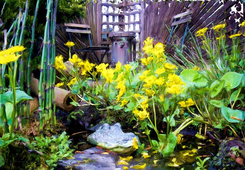 Krokodil in de tuin von Frans Jonker