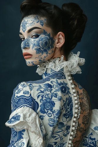 Portrait bleu de Delft