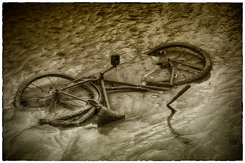 old bike in harbor