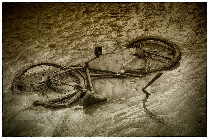 oude fiets in haven van Jan Brand