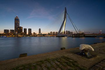 The skyline of Rotterdam in the evening by Raoul Baart