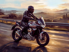 Moto Guzzi V100 Mandello zur goldenen Stunde