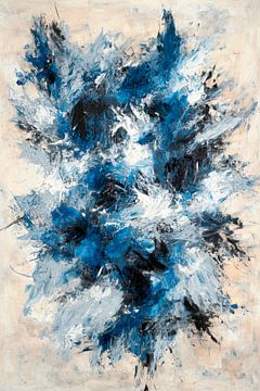Dynamic abstract artwork in blue by Poster Art Shop
