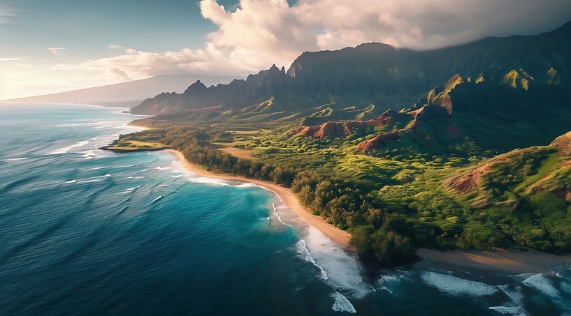 Zomerwandeling langs de kust van fernlichtsicht