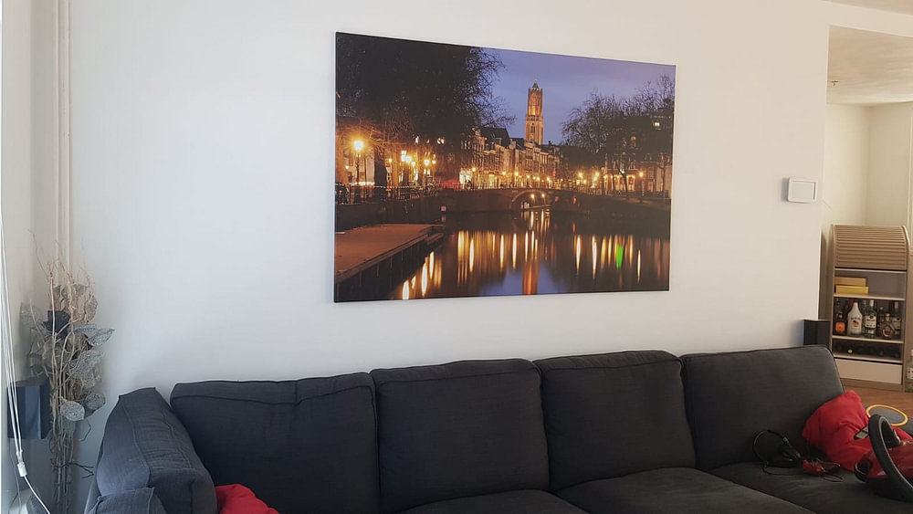 View of Zandbrug and Oudegracht in Utrecht from the Bemuurde Weerd