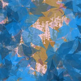 Frühlingshafte Farbstudie Nr. 6. Goldene Sonne und blaue Blätter. von Dina Dankers