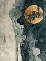 Abstrait moderne en vert et or