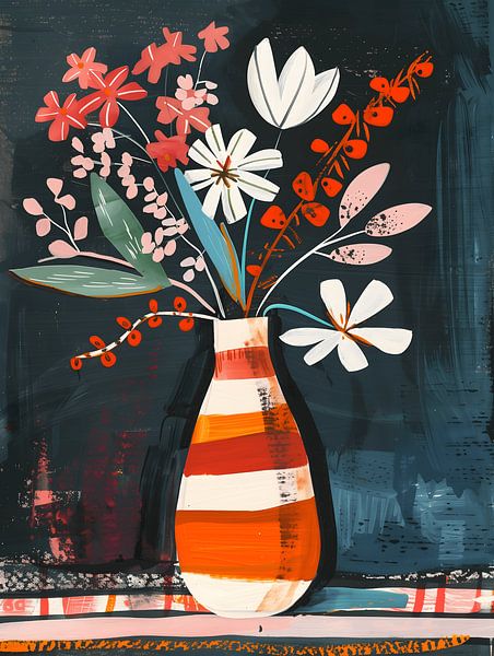 Vintage-Vase mit Blumen III von Gypsy Galleria