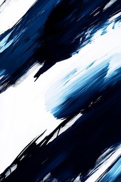 Dynamic blue brushstrokes - Abstract by Poster Art Shop