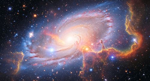 Kosmische dans van een spiraalvormig sterrenstelsel