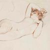 Paul César Helleu - Nu féminin endormi sur Peter Balan
