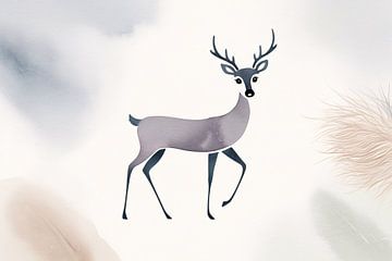 Minimalistisch ontwerp van een hert van Art & Soul Creations