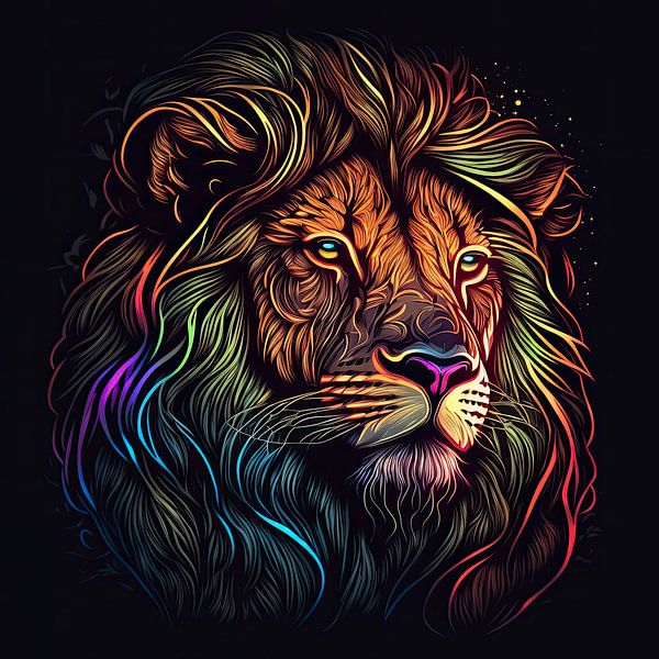 De schoonheid van een fluorescerende leeuwenkop van Edsard Keuning