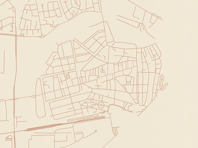 Kaart van Enkhuizen in Terracotta van De Kaartenwinkel
