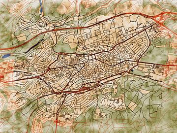 Kaart van Kaiserslautern in de stijl 'Serene Summer' van Maporia