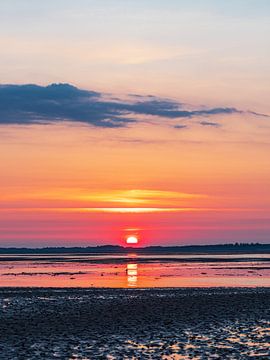 Sonnenaufgang im Wattenmeer auf der Insel Amrum