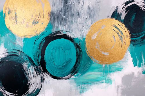 Abstracte kunst met gouden accenten