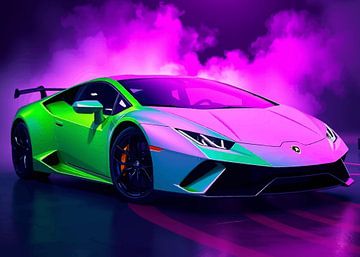 Lamborghini Huracán Klassiek Groen Neon 2 van MIROKKU