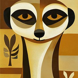 Vervet africain, abstraction, cubisme, minimalisme sur TheXclusive Art