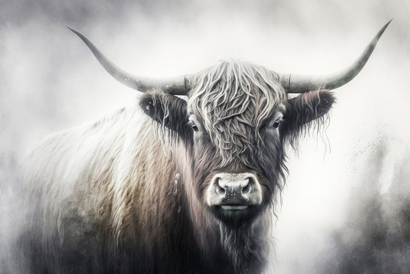 Intriguing Scottish Highlander Portrait by Digitale Schilderijen