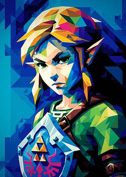 Link Zelda Karakter Spel Popart van Qreative