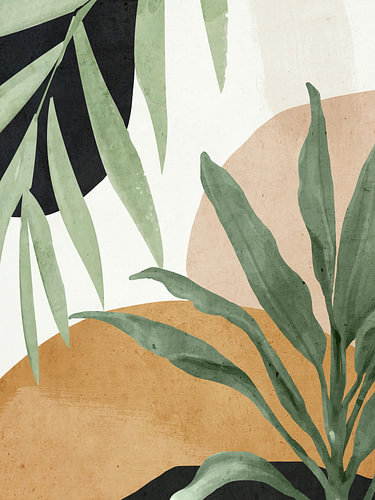Art abstrait : Feuilles tropicales 4