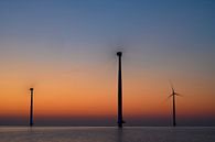 Wind turbines in an offshore wind park producing electricity sunset by Sjoerd van der Wal Photography thumbnail