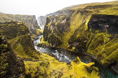 Fjaðrárgljúfur kloof in IJsland