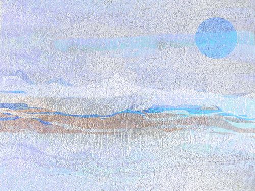 Landschap Japandi Art1 Blauw