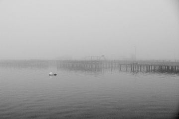 Pier in de mist van Fabian Schulting