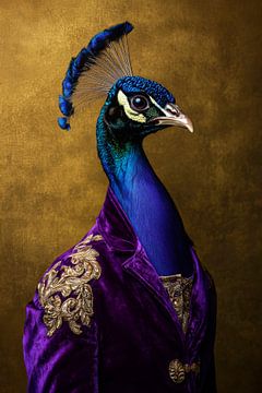 Elegantie van de pauw in een pak van Poster Art Shop