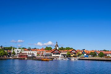 Blick auf die Stadt Västervik in Schweden