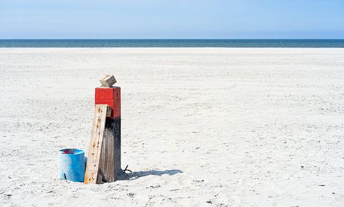 Strandpaal op Terschelling met idyllische rustig landschap!