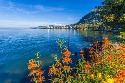 Montreux on Lake Geneva in Switzerland by Werner Dieterich