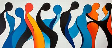 Colourful silhouettes in motion by Poster Art Shop