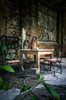 Industrial retreat - tables and chairs in a forgotten hall