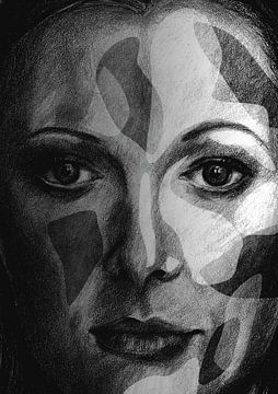 Visage en gris clair sur ART Eva Maria